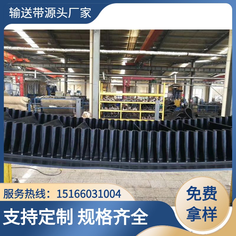 厂家供应波状裙边挡边 输送带联众 挡板输送带 S100裙边运输带