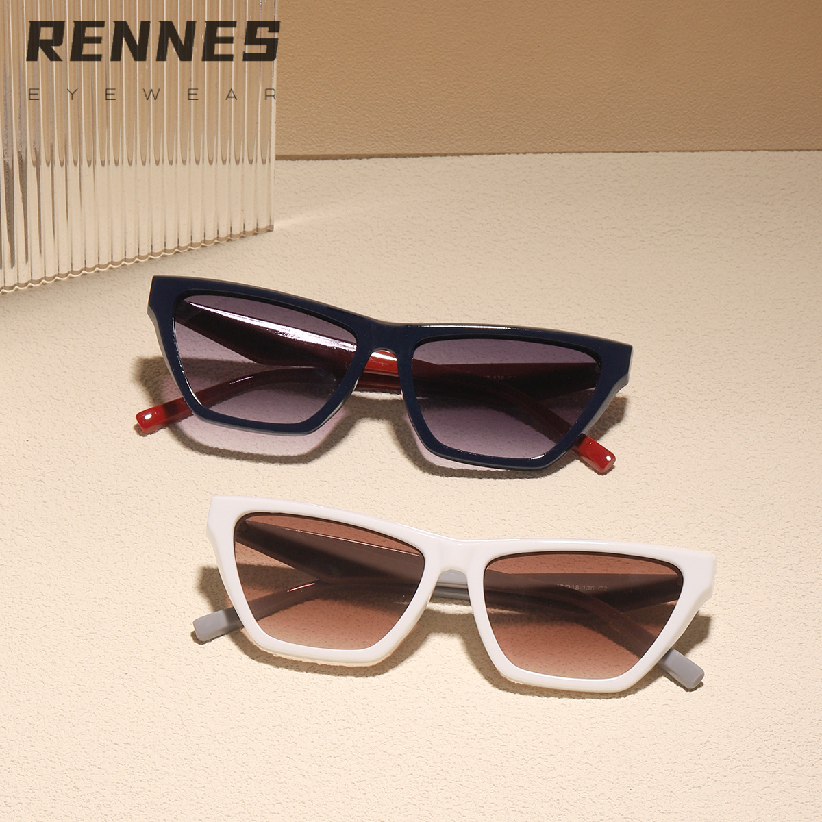 2023 nuevas gafas de sol de las mujeres de moda personalidad europea y americana estilo ins CAT EYE gafas de sol marco grande cara grande gafas de sol adelgazantes