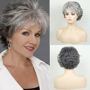 Foreign trade wig a generation of overseas warehouse Europe and the United States cross-border e-commerce supply of middle-aged and elderly wig set 7040