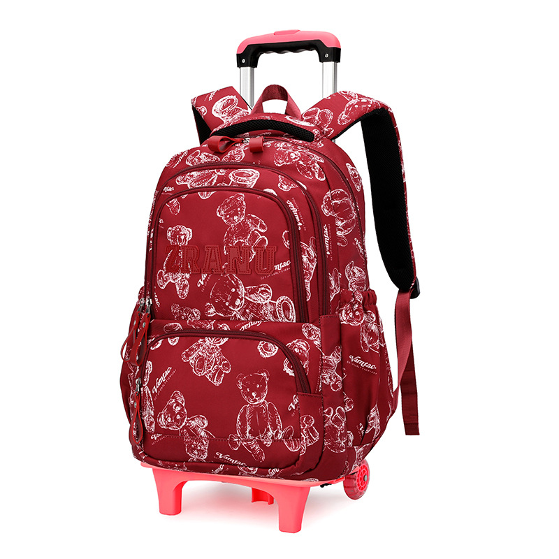Mochila de pescado natural de alta capacidad para la escuela secundaria, buena bolsa de tirón para reducir la carga, fácil de arrastrar bolsa para subir escaleras
