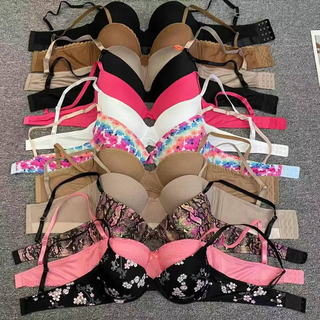Mixto de marcas europeas y estadounidenses del sudeste asiático, ropa interior de damas con anillo de acero, encaje liso, sujetadores mixtos lotes