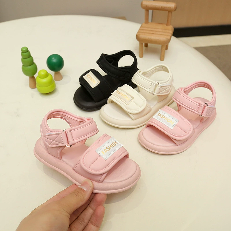 Детские сандалии 2025 Лето Новые на толстой подошве Девчачьи нескользящие повседневные сандалии Девчачьи открытые с мягкой подошвой Пляжная обувь