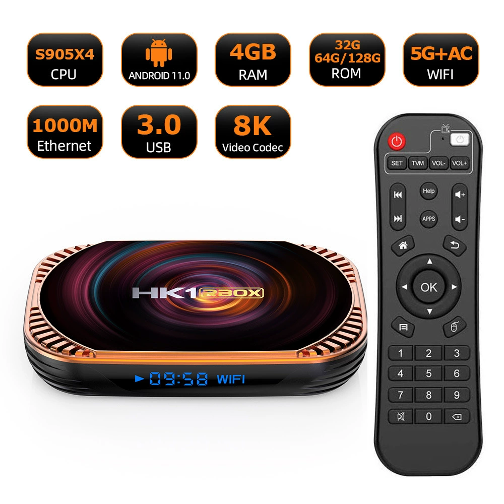 Кросс-бордер горячая продажа HK1 RBOX X4 ТВ-бокс сетевые медиаплееры набор-приставка S905X4 8K Android 11