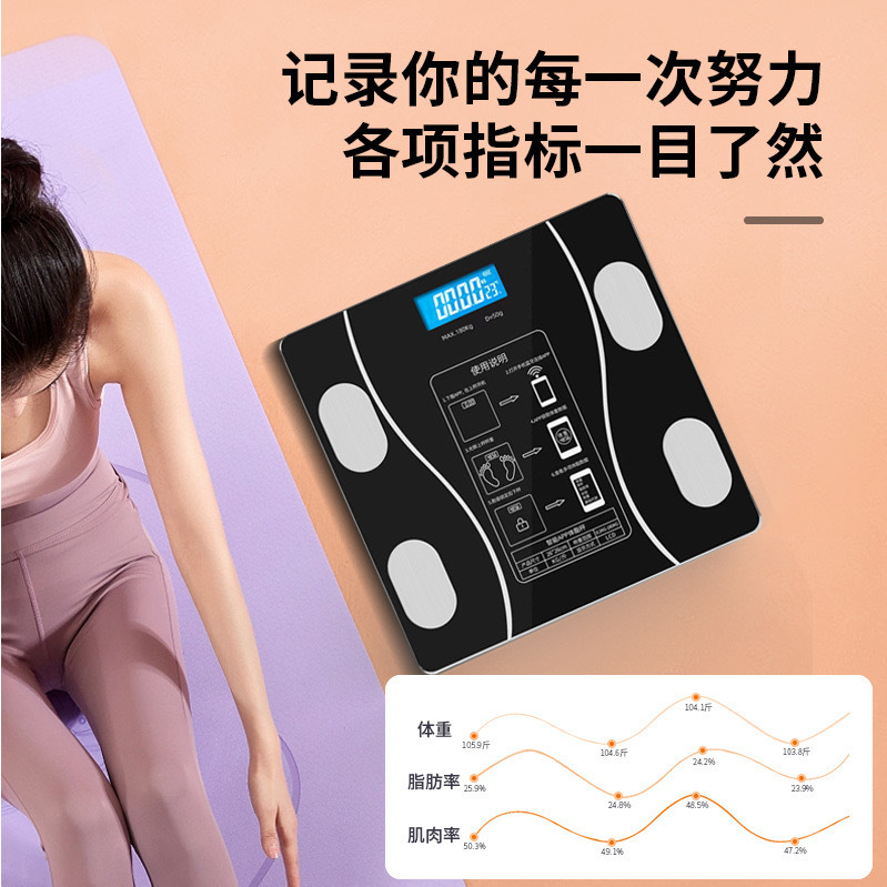 Casa inteligente precisión grasa corporal báscula de pesaje báscula del cuerpo humano de carga electrónica escala medidor de grasa venta al por mayor
