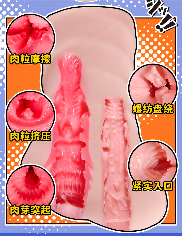 Jiuai Four Seasons Manual Masturbator, Realistic TPE Vaginal Mold, Skin Tone — detail image 12