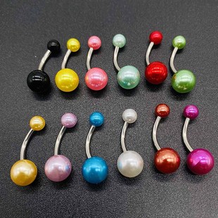 Acrylic Navel Piercing Jewelry Stainless Steel Acrylic Candy Color Korean Style Navel Nail Navel Ring