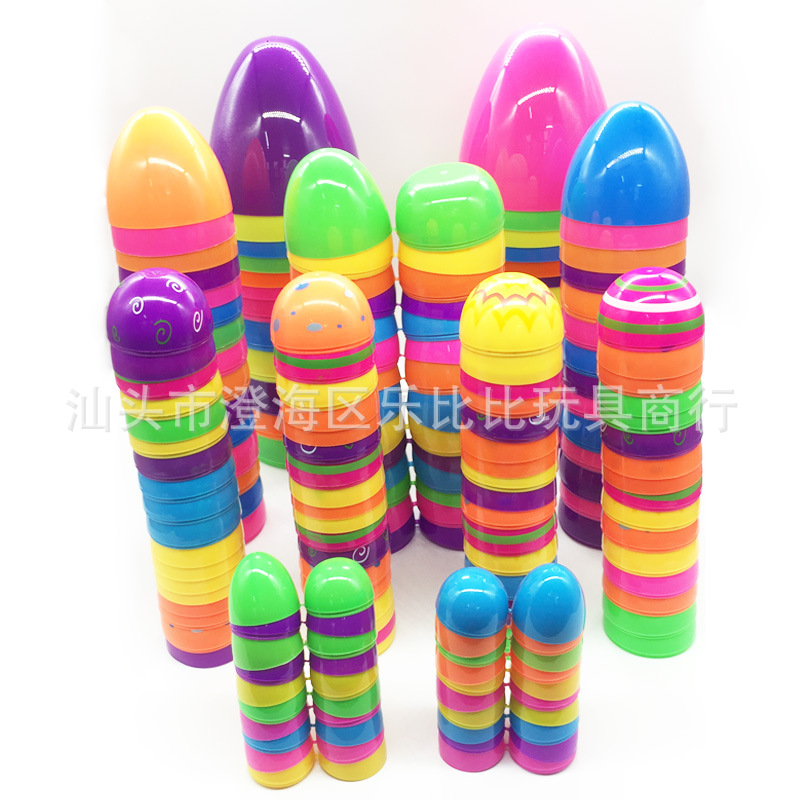 Color de Pascua cesto de cáscara de huevo relleno apertura caramelo DIY partido sorpresa huevo decoración ornamento pequeño juguete