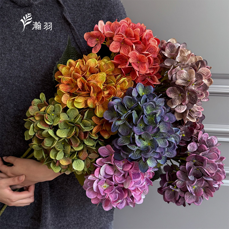 单支3D绣球仿真花家居装扮拍照道具婚庆婚礼批发打底假花场景布置