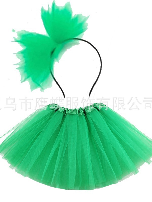 Estilo europeo y americano moda gran malla Tutu falda traje falda de dos piezas para niños princesa pettiskirt Plus diadema image 3