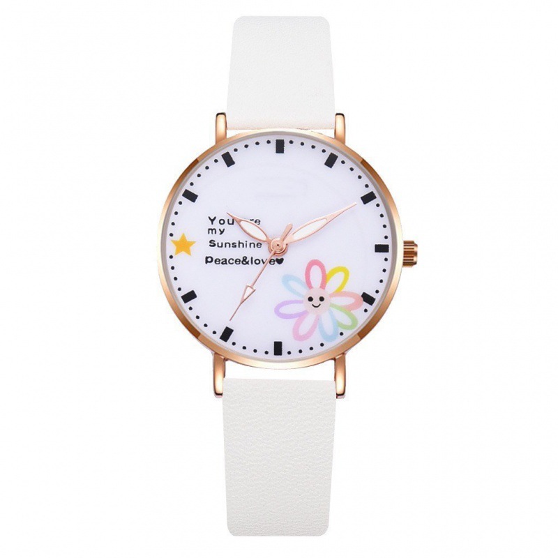Año nuevo reloj de margarita estilo de la universidad femenina estudiante de secundaria ins chica rosa simple temperamento moda