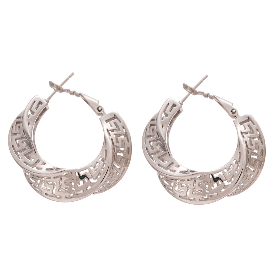 Exaggerated Twisted Round Geometric Women's Hollow Stud Earrings High-grade Earrings