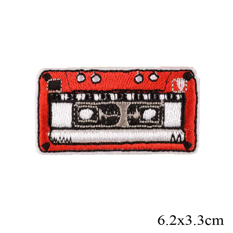 物品 录影带形状绣花章 鞋帽口罩刺绣破洞补丁布贴 装饰用品辅料