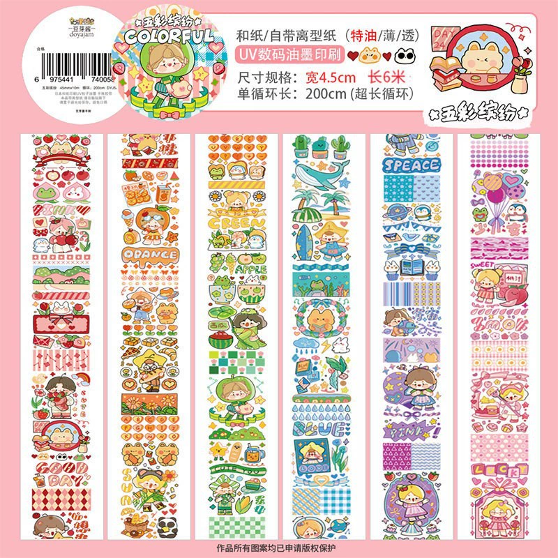 2m Cartoon Food Street Washi Tape – Creative DIY Sticker for Scrapbooking by Brand Xinqi Xin