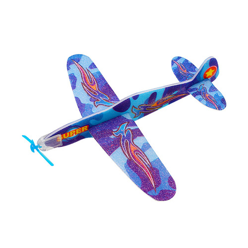 Creative children's toy small gift model assembled magic swing airplane foam paper airplane ground push gift