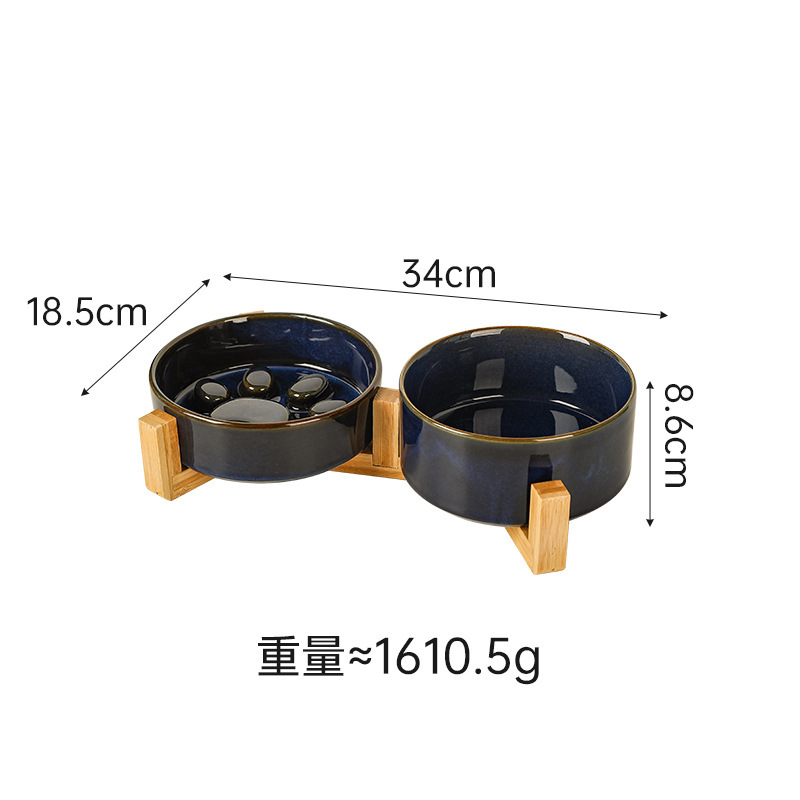 日式窑变陶瓷宠物猫碗盆狗碗饮水碗双碗保护颈椎慢食碗防噎防打翻|undefined