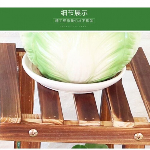 zsr solid wood flower rack multi-layer indoor balcony space-saving rack living room flower pot rack home green