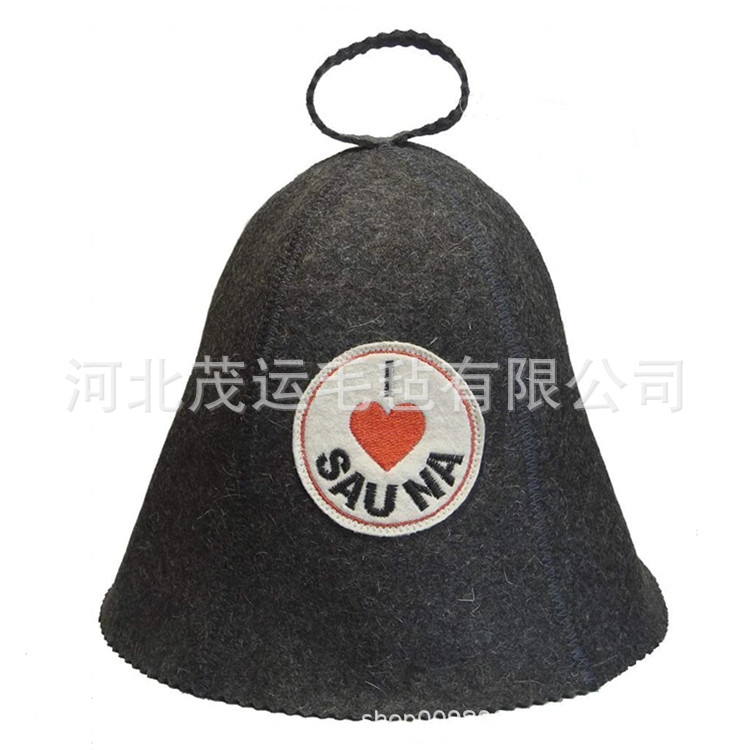 批发灰色白色 羊毛毡浴帽 毛毡桑拿帽 毛毡帽子
