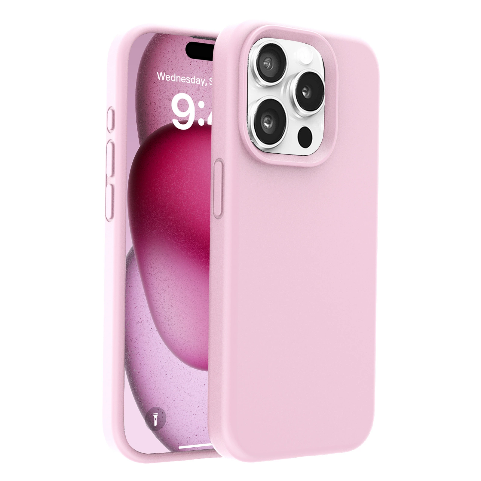 Silicone phone case (Apple) iPhone 14 series, liquid silicone + PC + microfiber, slim fit