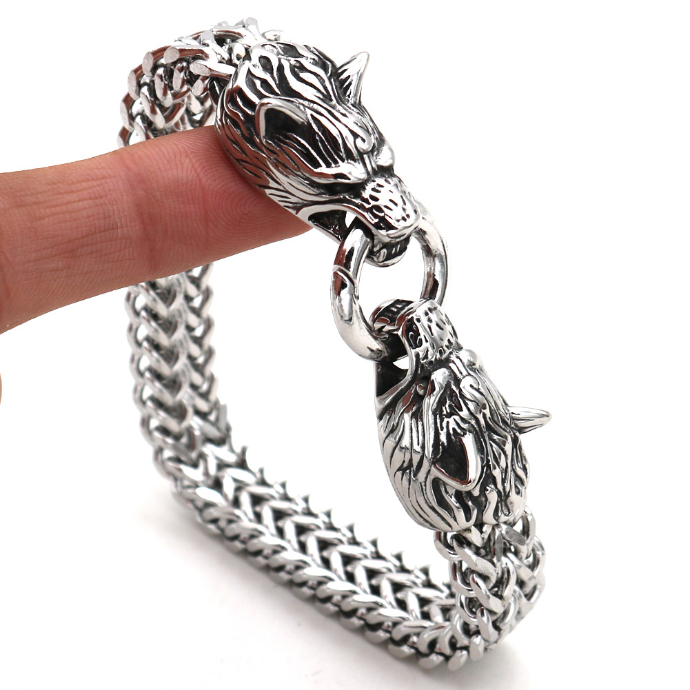 Wolf Head Titanium Steel Bracelet for Men – same ANTHEM. Soulmate Streetwear