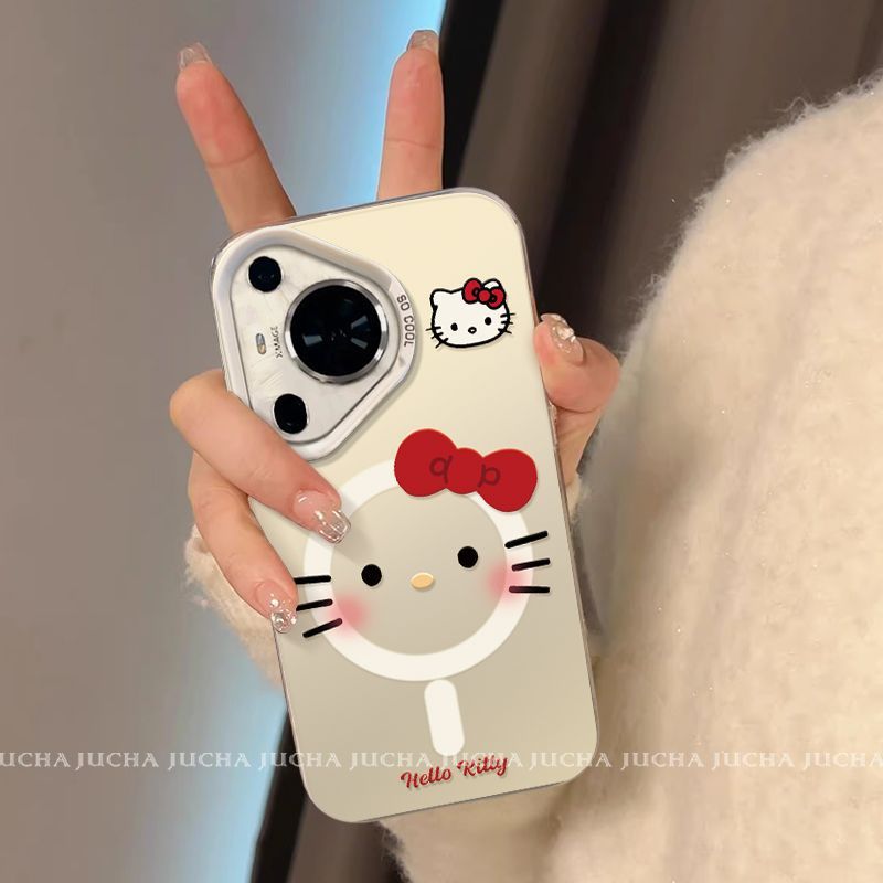 适用华为pura70pro手机壳高颜值颜控HUAWEIp60新款设计感可爱猫咪|undefined