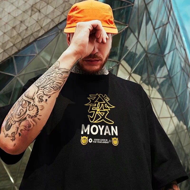 Trendiges Marken-Kurzarm-T-Shirt, lockerer kleiner Bärenpullover für Paare, mollige und übergroße Herrenbekleidung, Sommer_voghion.com