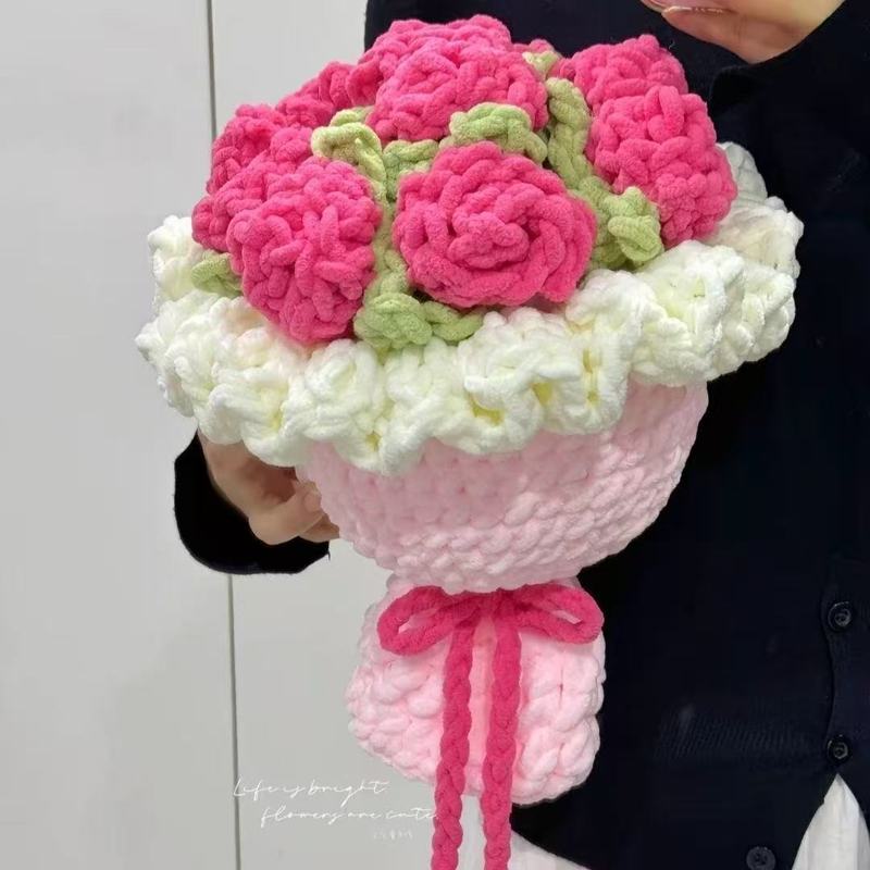 公主向日葵玫瑰手捧花手工编织diy情人节教师同款送女朋友闺蜜款|undefined
