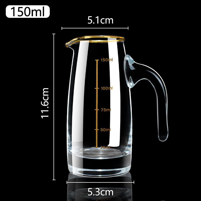Taza de vino blanco conjunto casero pequeña copas de oro de hoja de oro copas de vino de una taza de vino de vidrio de alta calidad con marco