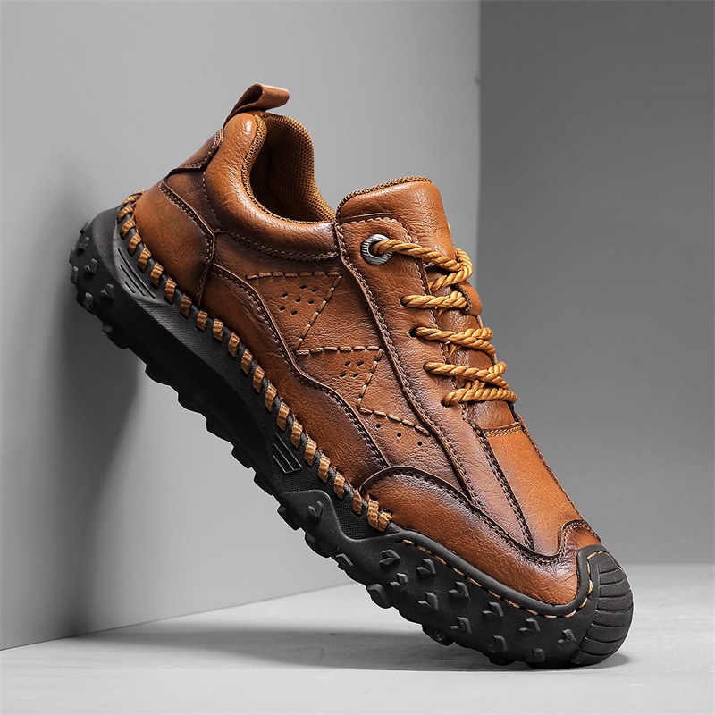 Large-Sized Breathable Men's Shoes, Anti-Slip Work Shoes, Business Casual Shoes, Durable Leather Shoes, Men's Round-Toed_vogvips.com