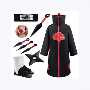 Naruto Xiao Organization Full Magnetic Clothes Cloak Cape Halloween Costume Uchiha Mustela cosplay Anime
