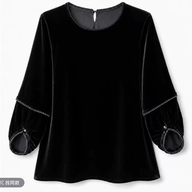 100% Mulberry Silk Velvet Luxury High-End Shirt, Chinese-Style Slimming Top for Women Js03 New Chinese Style 100% Mulberry Silk Velvet Luxury High-End Shirt, Chinese-Style Slimming Top for Women Js03 New Chinese Style