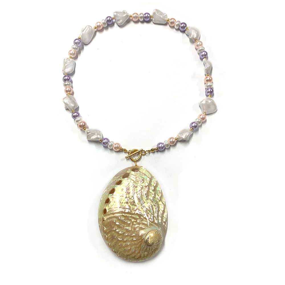 Titanium Steel Chain Material IG Style Casual Shell Shell Titanium Steel Wholesale Pendant Necklace
