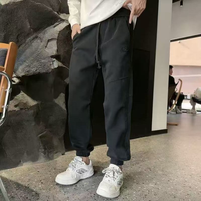 秋季新款潮牌高定纯色潮流设计感宽松百搭做旧男款时尚舒适休闲裤|undefined
