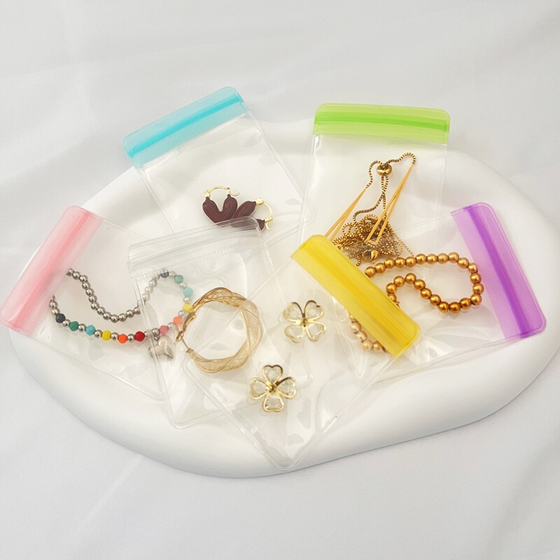 Transparent Pvc Jewelry Storage Bag Jewelry Bracelet Bracelet Earrings Storage Bag Double-Layer Thickeneded Large-Capacity Sealed Bag
