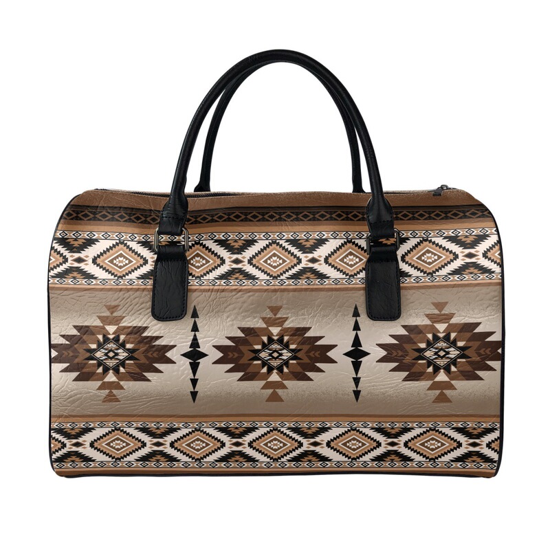 Navajo Geometric Ethnic Style Waterproof Travel Bag Retro Southwest Indian Print Leather Handbag Luggage Bag Navajo Geometric Ethnic Style Waterproof Travel Bag Retro Southwest Indian Print Leather Handbag Luggage Bag