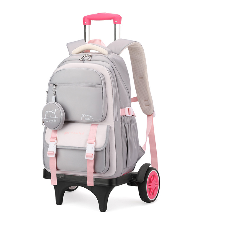 Mochila de tracción de pescado natural para estudiantes de secundaria de nicho multicapa de gran capacidad, mochila de tracción de hombro