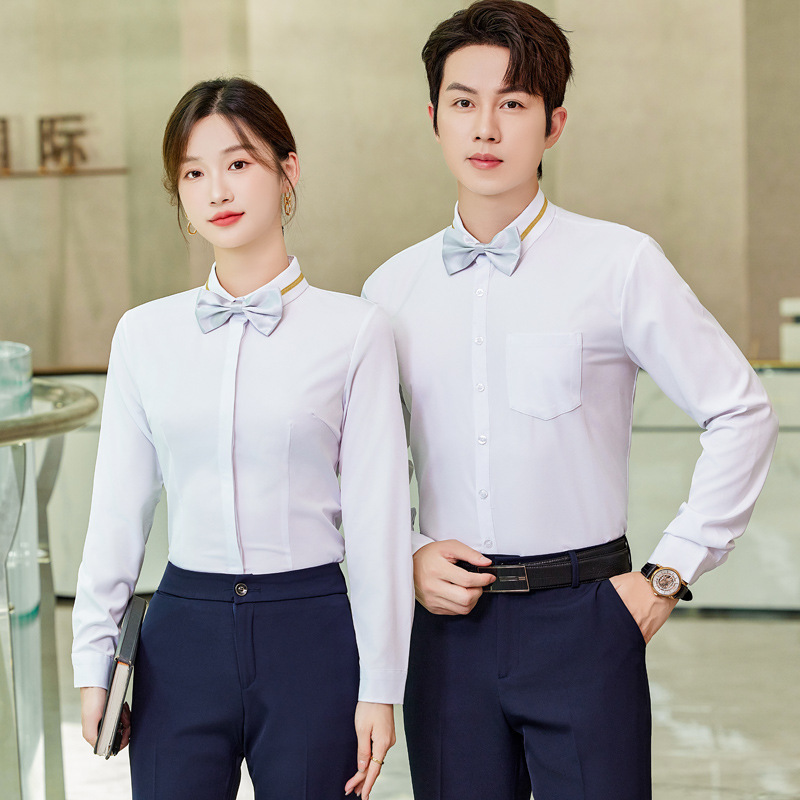 Men's and women's business wear shirt hotel restaurant nightclub Club ktv waiter shirt overalls