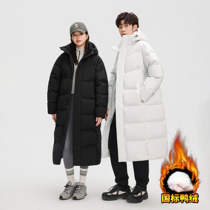 Nuevo otoño y invierno pareja transfronteriza hombre y mujer super largo hasta el tobillo chaqueta de pluma para hombres y mujeres suelta abrigo cálido casual