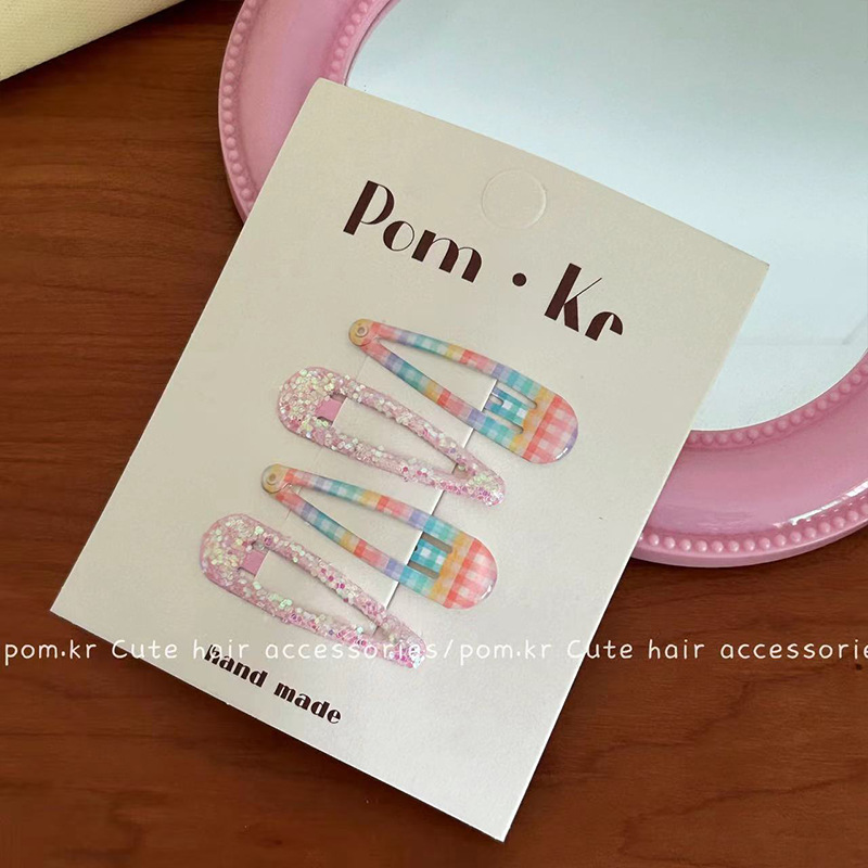 Pinzas BB infantiles con lentejuelas – colores vibrantes, para flequillo/cabello fino