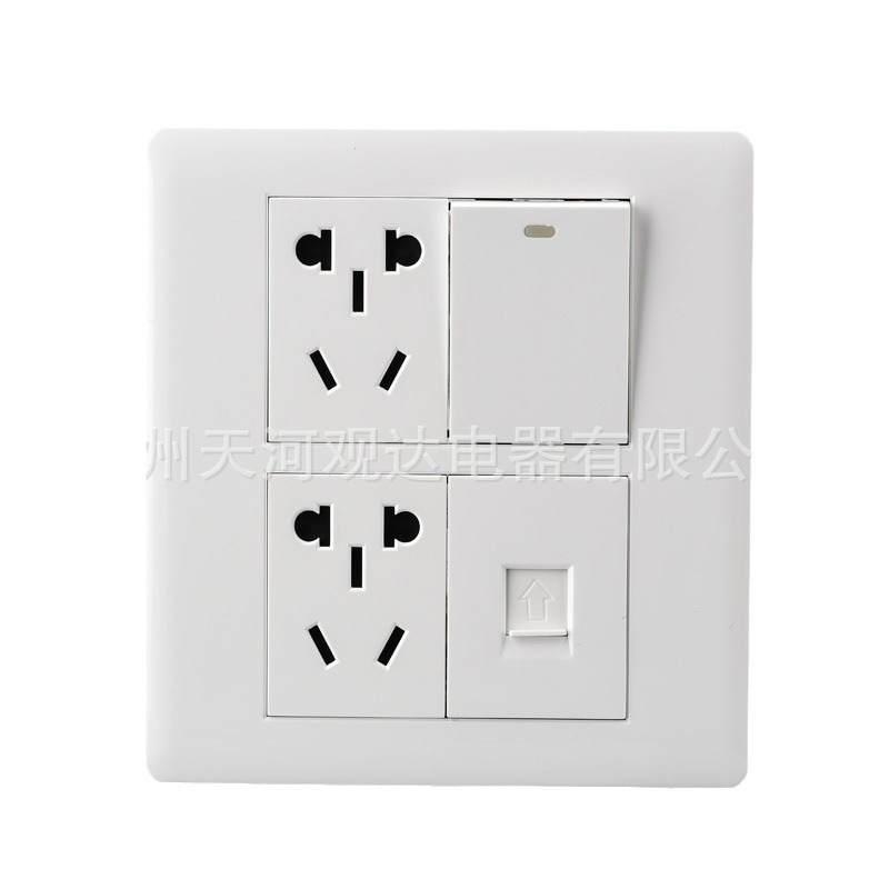 120 tipo de interruptor de pared socket fila enchufe hogar blanco socket interruptor panel fábrica al por mayor
