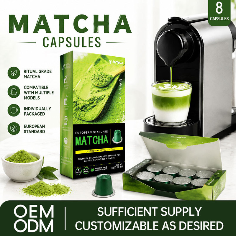 European Standard Matcha Capsule Box Set, Green Tea Powder for Coffee Machine, 2g Individually Sealed, Premium Matcha Powder Latte Drink