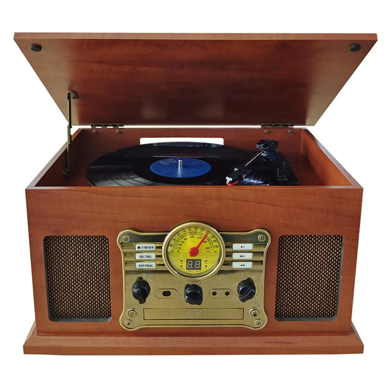 复古留声机黑胶唱片机老式电唱机CD机磁带机收音机一体多功能音箱