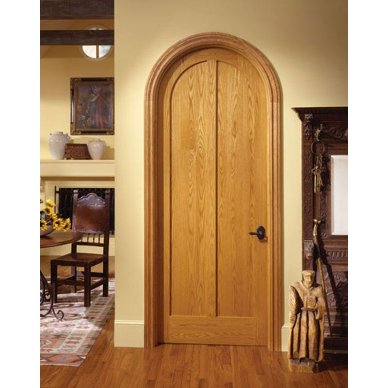 Guangzhou Solid Wood Door Factory Directly Supplies French Arched Entrance Front Door Styles, American Curved Indoor Wooden Doors Are Optional