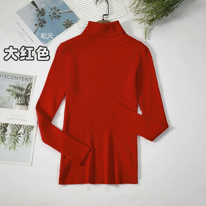 knitted fitted sweater, turtleneck, midweight slim fit