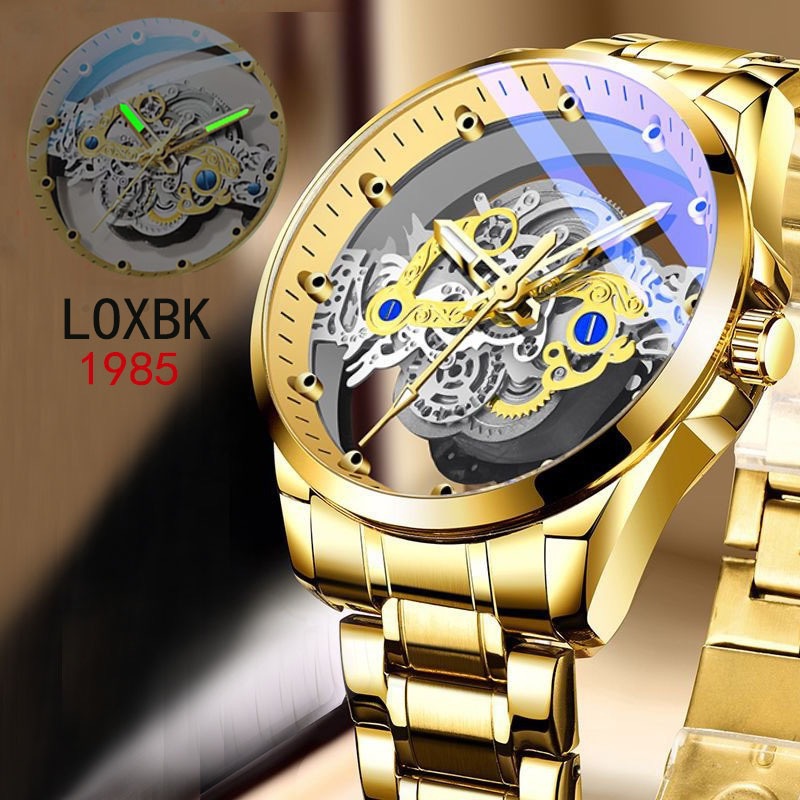 Men's Skeleton Quartz Watch With Luminous Dial And Waterproof Case_voghion.com