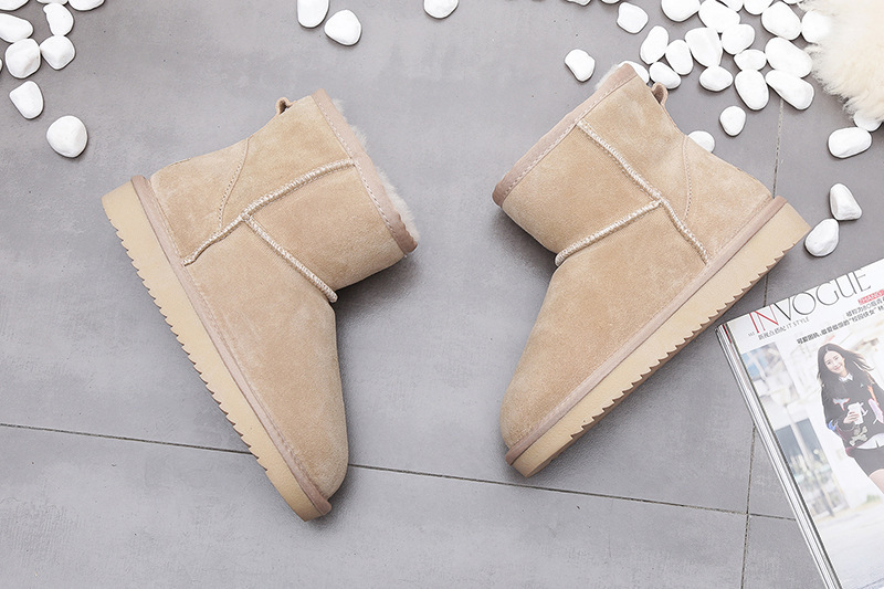 Women's short boots Flat cotton boots with lint all go with student cotton shoes_voghion.com