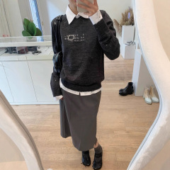 正确版本现货高品质M6家新款破坏提花针织毛衣OS宽松版型男女同款