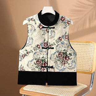 Chinese style vest coat women's fashionable noble Chinese style waistcoat middle-aged and elderly mothers spring and autumn ethnic style vest