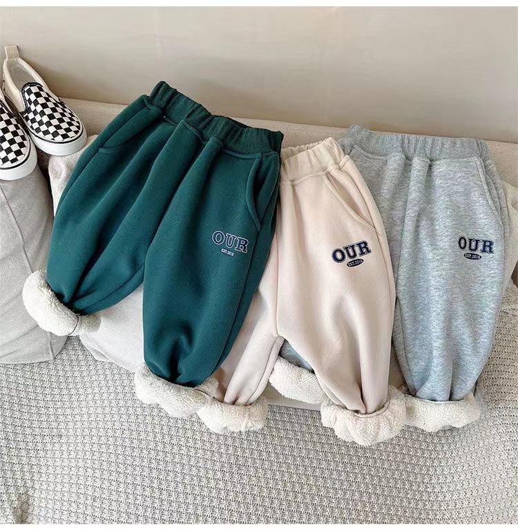 Boys girls' plush thickened set 2023 Autumn Winter new small and medium-sized children's foreign_voghion.com