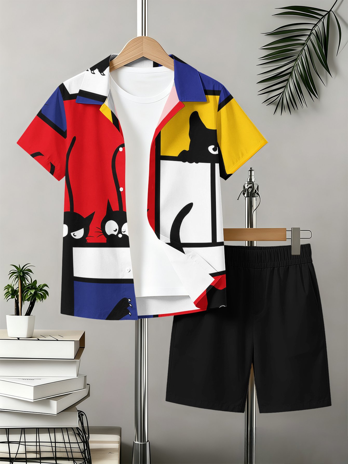 Sommer Set Mit Hemd Und Shorts Für Jungen Mit Totem-muster_voghion.com