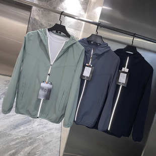 Mountain Outdoor! Ice Silk Quick-Drying Technology! Summer Men's Ice-Feel Breathable Casual Hooded Skin Jacket